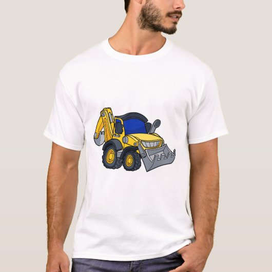 Cartoon-Planierraupen-Gräber-Fahrzeug T-Shirt (Vorderseite)