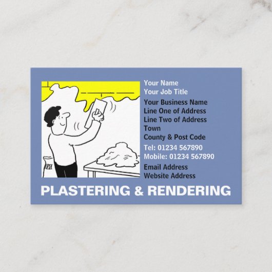 Cartoon Plastering & Rendering Visitenkarte (Vorderseite)