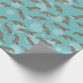 Cartoon Platypus Schwimmen Geschenkpapier (Ecke)