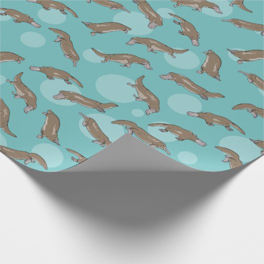 Cartoon Platypus Schwimmen Geschenkpapier (Ecke)