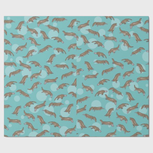 Cartoon Platypus Schwimmen Geschenkpapier (Saum)