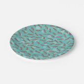 Cartoon Platypus Schwimmen Pappteller (Schrägansicht)