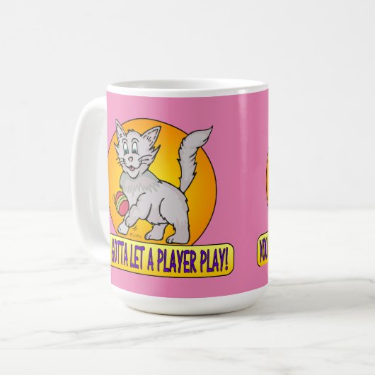 CARTOON PLAYER CAT KAFFEETASSE (Vorderseite Links)