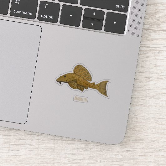Cartoon Pleco Aufkleber (Ausschnitt)