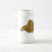 Cartoon Pleco Bierglas (Vorderseite Links)
