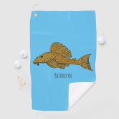 Cartoon Pleco Golfhandtuch (Insitu)