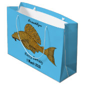 Cartoon Pleco Große Geschenktüte (Rückseite Schrägansicht)