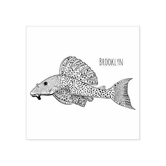 Cartoon Pleco Gummistempel (Prägung)