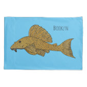 Cartoon Pleco Kissenbezug (Rückseite)