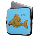 Cartoon Pleco Laptopschutzhülle (Vorderseite Links)