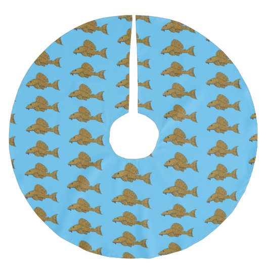 Cartoon Pleco Polyester Weihnachtsbaumdecke (Vorderseite)