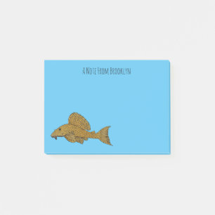 Cartoon Pleco Post-it Klebezettel