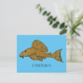 Cartoon Pleco Postkarte (Stehend Vorderseite)