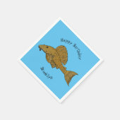 Cartoon Pleco Serviette (Ecke)