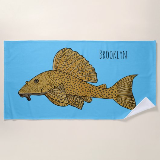 Cartoon Pleco Strandtuch (Vorderseite)