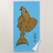 Cartoon Pleco Strandtuch (Vorderseite)