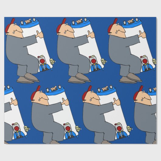 Cartoon Plumber Geschenkpapier (Flach)