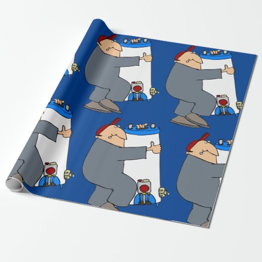 Cartoon Plumber Geschenkpapier (Ungerollt)