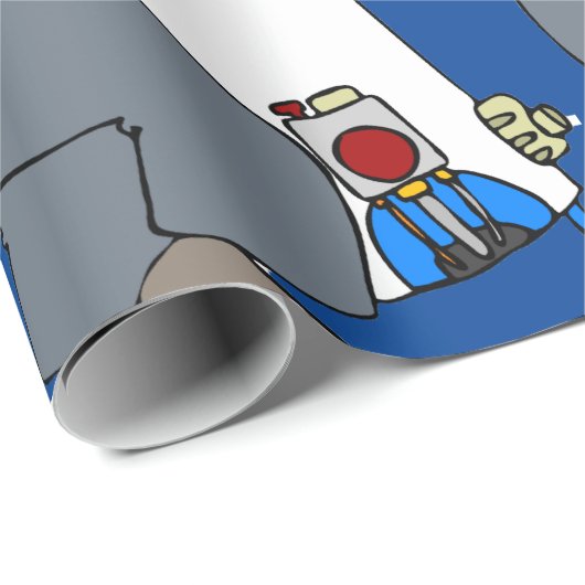 Cartoon Plumber Geschenkpapier (Rolleneckpunkt)