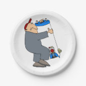 Cartoon Plumber Pappteller (Vorderseite)