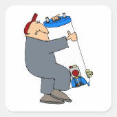 Cartoon Plumber Quadratischer Aufkleber (Vorderseite)