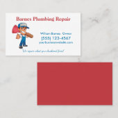 Cartoon Plunger Typ Beruflicher Klempnerservice Visitenkarte (Vorne/Hinten)