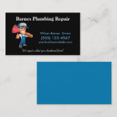 Cartoon Plunger Typ Beruflicher Klempnerservice Visitenkarte (Vorne/Hinten)