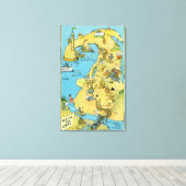 Cartoon Points of Interest on Cape Cod Leinwanddruck (Insitu (Holzboden))