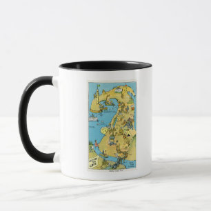 Cartoon Points of Interest on Cape Cod Tasse