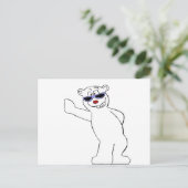 Cartoon-Polar-Bär mit Coolen Farbtönen Postkarte (Stehend Vorderseite)