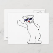 Cartoon-Polar-Bär mit Coolen Farbtönen Postkarte (Vorne/Hinten)