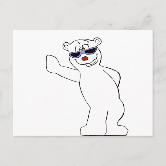 Cartoon-Polar-Bär mit Coolen Farbtönen Postkarte (Vorderseite)