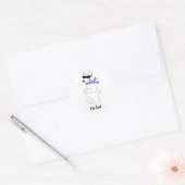 Cartoon Polar Bear in Scarf und Schatten Runder Aufkleber (Umschlag)