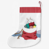 Cartoon-polarer Bär, der in Sankt Tasche späht Kleiner Weihnachtsstrumpf (Rückseite)