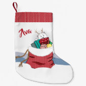 Cartoon-polarer Bär, der in Sankt Tasche späht Kleiner Weihnachtsstrumpf (Vorderseite)