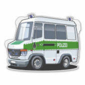 Cartoon Police Van Aufkleber (Vorderseite)