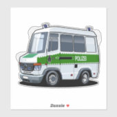 Cartoon Police Van Aufkleber (Blatt)