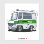 Cartoon Police Van Aufkleber (Blatt)