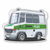 Cartoon Police Van Aufkleber (Vorderseite)