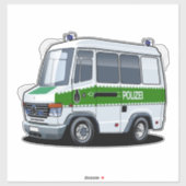 Cartoon Police Van Aufkleber (Blatt)
