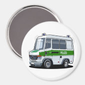 Cartoon Police Van Magnet (Vorderseite/Rückseite)