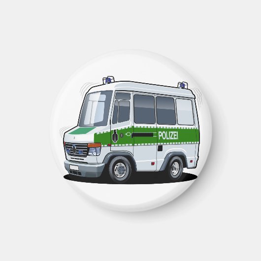 Cartoon Police Van Magnet (Vorne)