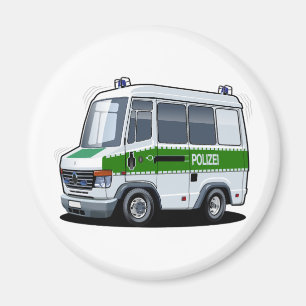Cartoon Police Van Magnet