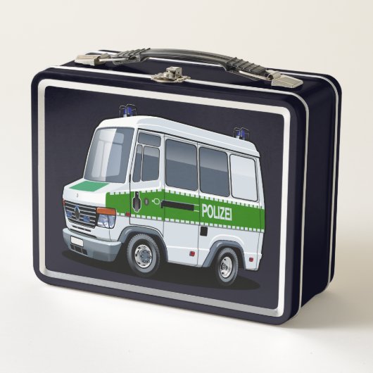Cartoon Police Van Metall Brotdose (Vorderseite)