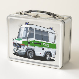 Cartoon Police Van Metall Brotdose
