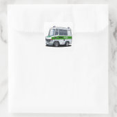 Cartoon Police Van Quadratischer Aufkleber (Tasche)