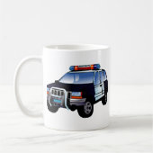 Cartoon-Polizei-Auto Kaffeetasse (Links)
