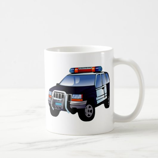 Cartoon-Polizei-Auto Kaffeetasse (Rechts)