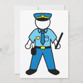 Cartoon Polizeibeamte für Strafverfolgung Einladung (Vorderseite)