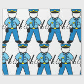 Cartoon Polizeibeamte für Strafverfolgung Geschenkpapier (Flach)